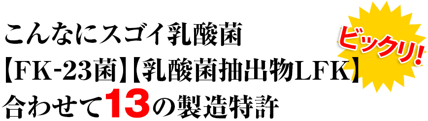 こんなにスゴイ乳酸菌【FK-23菌】